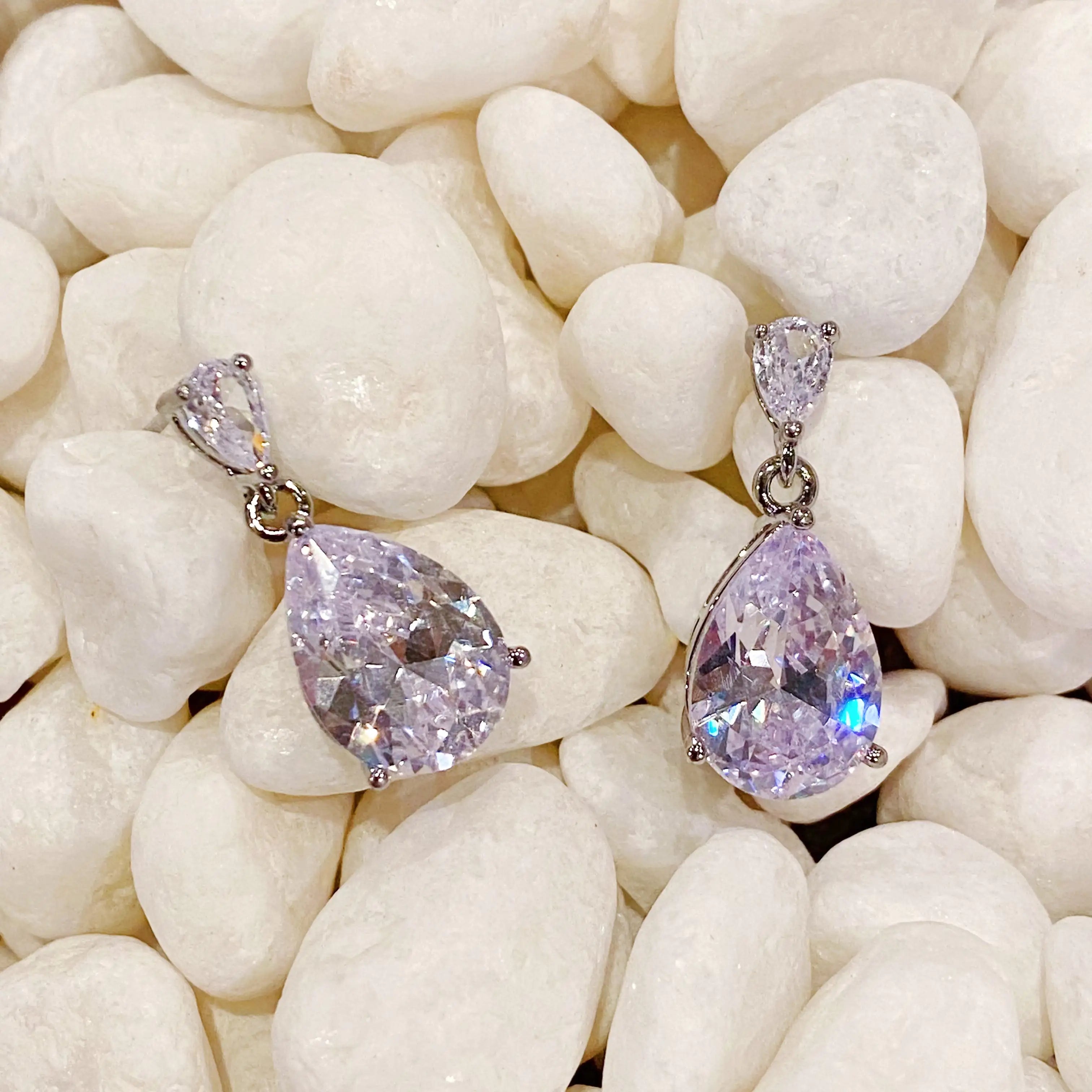 Crystal Clear Teardrop Earrings