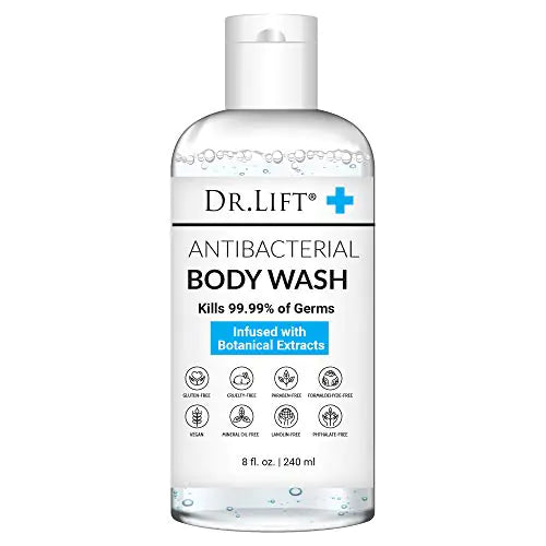 Antibacterial Body Wash | Kills 99.9% of Germs | Made in America | Antibacterial Soap - Infused with Botanical Extracts | Shower Gel Body Wash for Women & Men | Liquid Bath Soap - 8 Oz 8 Fl Oz (Pack of 1)