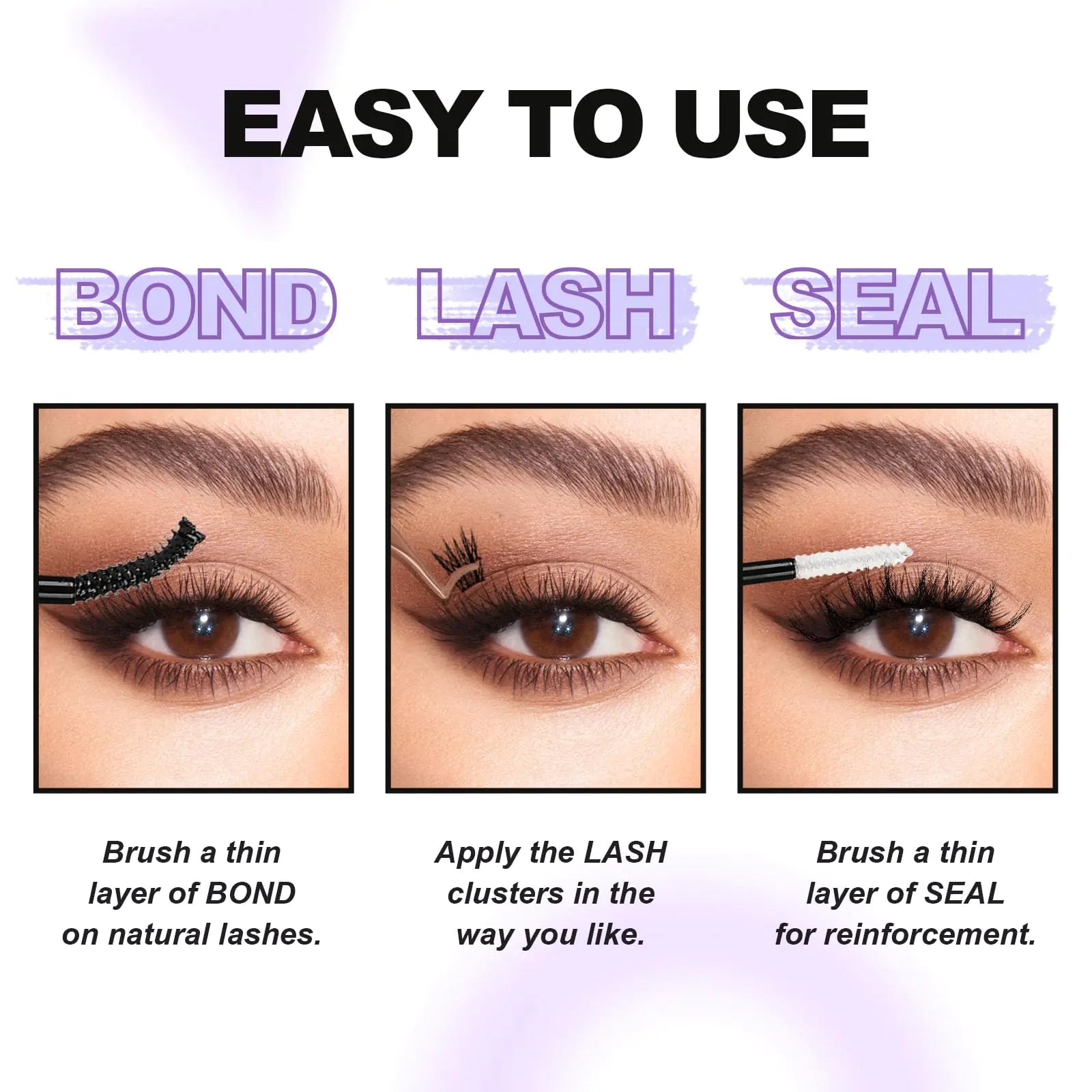 Lash Bond and Seal Cluster Eyelash Extension Bond & Seal DIY Eyelash Extension Bond & Seal DIY Extensions Bond Clusters Lashes Applicator Lash and Cluster Glue Z-Bond&Seal