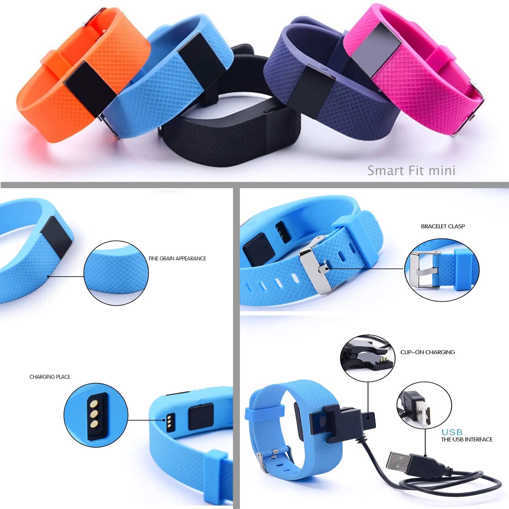 SMART FIT Mini + 1 Free Band a Fitness and Health Monitor Watch