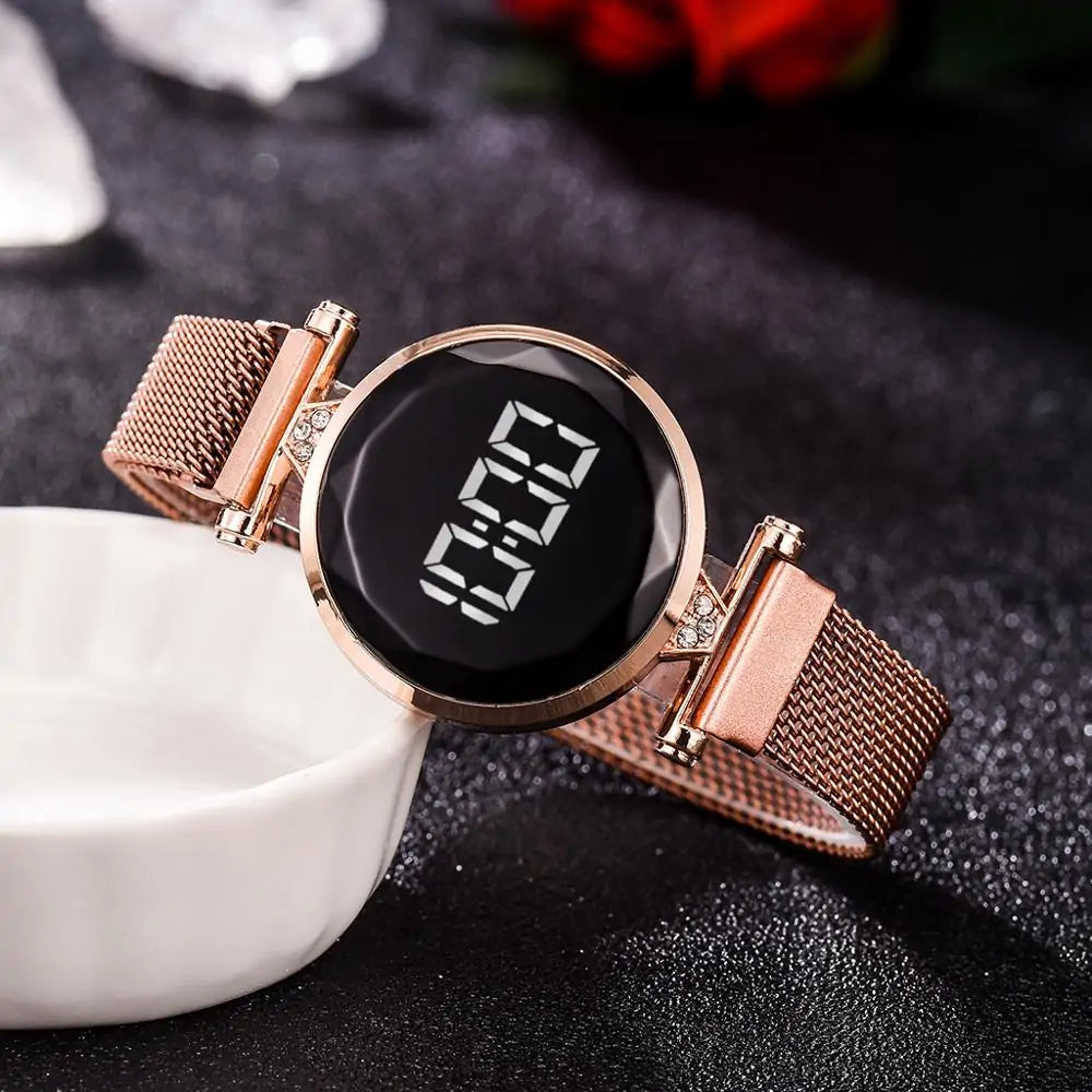 Rose Gold Magnetic Bracelet Watch