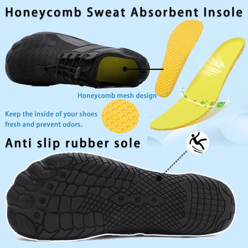 Water Shoes Men,Mens Water Shoes,Water Shoes Women,Barefoot Shoes,Quick Dry Aqua Swim Shoes,Slip-on Soft Beach Shoes,Quick Dry Water Shoes,Aqua Sports Outdoor Shoes for Pool Beach Surf Walk Water Yoga 6 Women/5 Men Black-3