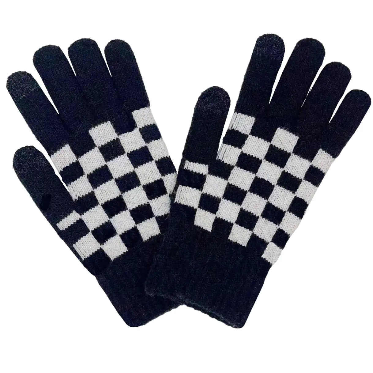 Fashion Week Checkered Cozy Gloves