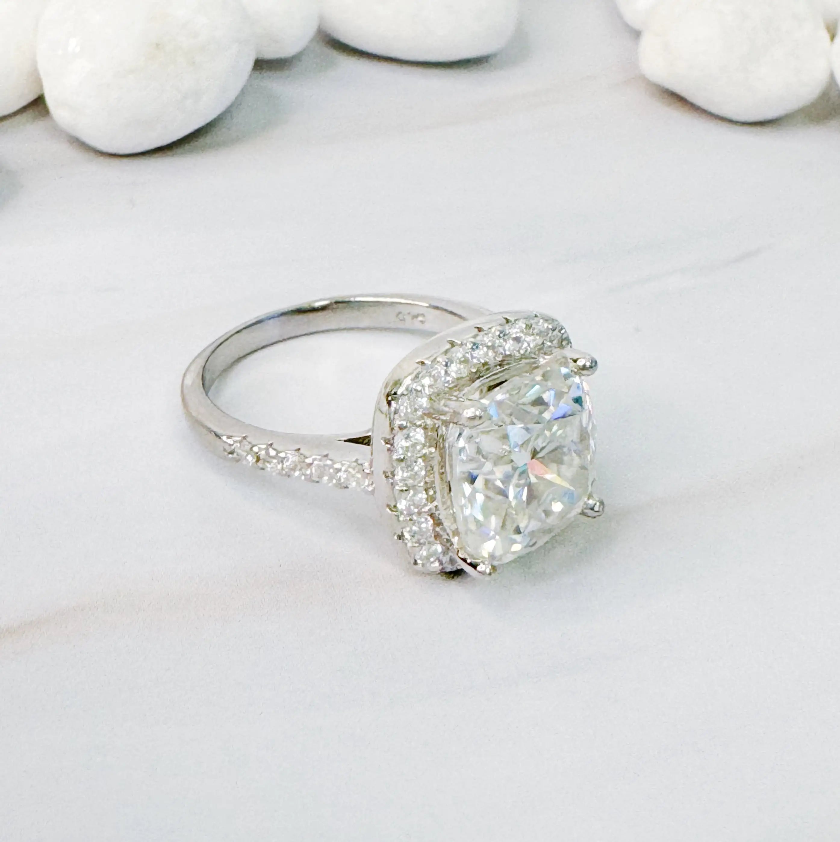 5 Carat Cushion Cut Moissanite Ring