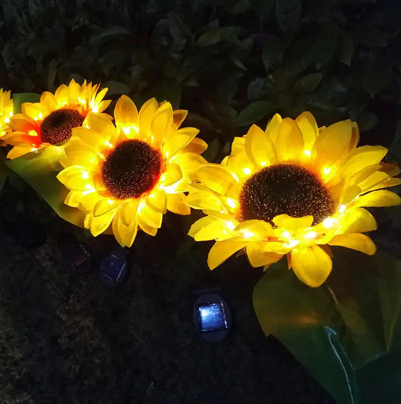 Eco-Friendly Illuminating Solar Sunflowers Set